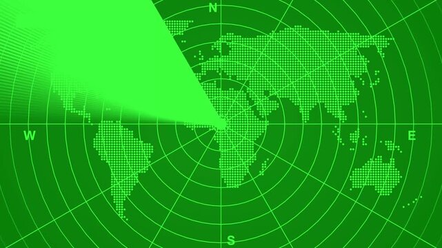 Radar Scanning loop. Radar screen animation. Signal transmitted sonar radar. Futuristic digital radar interface data detection and monitoring technology. motion video footage