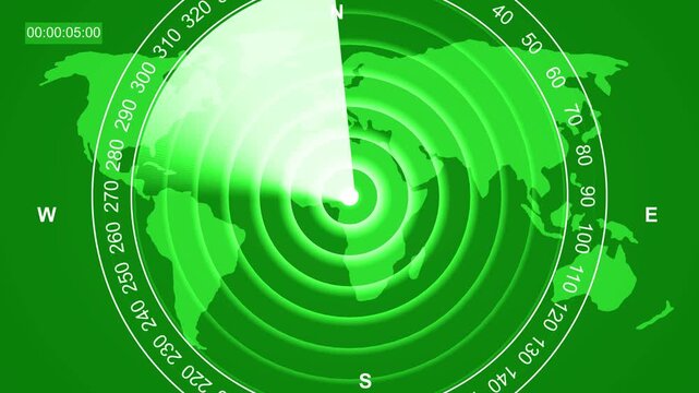 Abstract radar screen concept digital interface. Futuristic radar screen interface with cyan digital grid and scanning beam. radar Navigation is looking for objects. 4k