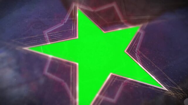 Shimmering Gold Star Chroma Key Frame Overlay with Glowing Particle Effects for Wedding Intro Slide