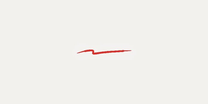 Wavy red marker line stroke animation on white background hand drawn brush stroke squiggly line graphic element scribble line