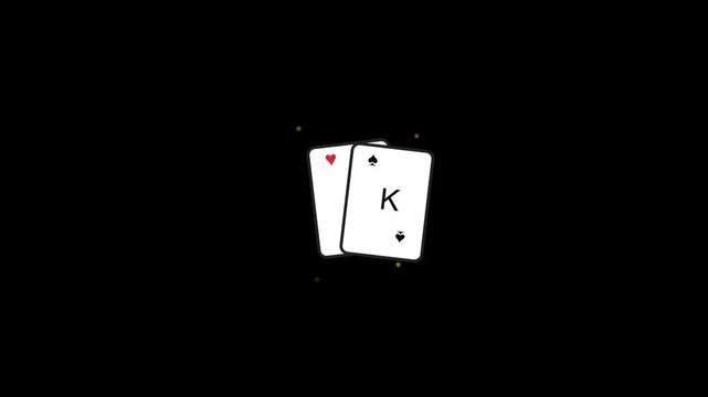 King playing card animation featuring floating dust particles motion background effect