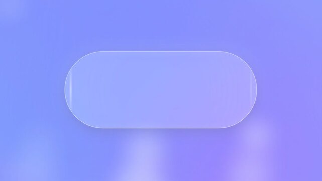 Modern glassmorphism UI element on purple blue gradient background featuring a frosted glass pill shape for elegant web and mobile app interface design and digital overlays.