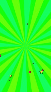 Comic Book Style Action Graphic with Pow Text Bursting on Green Rays