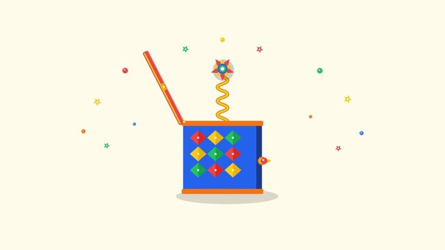 A Colorful Jack-in-the-Box Toy Animation