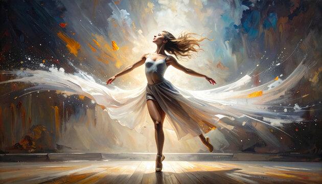 Woman dancing artistic abstract