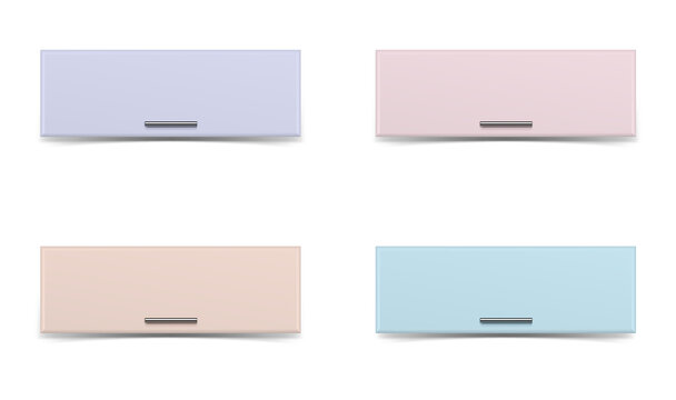Pastel colored rectangles for design and branding projects on transparent background
