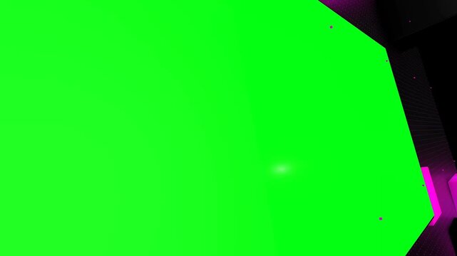 Cybernetic Glowing Cube Green Screen Broadcast Studio Template Presentation Asset with eight green screen animation frames