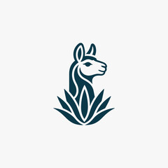 Naklejka premium Creative Llama Logo