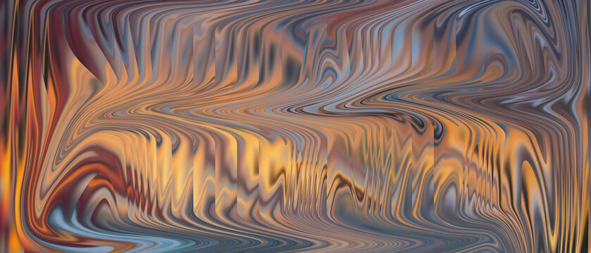 Abstract liquid wave distortion background with metallic luster