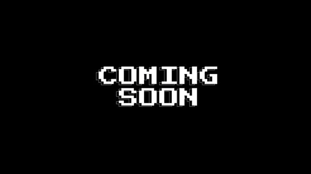 Coming soon effect text motion glitch