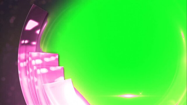 Pink Sparkle Wedding Anniversary Celebration Slideshow Green Screen Template with eight green screen animation template and outro animation