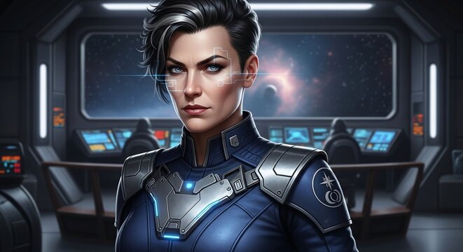 Woman portrait science fiction uniform