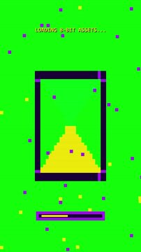 Retro Gaming Loading Screen With Pixelated Progress Bar And Glitch Effects
