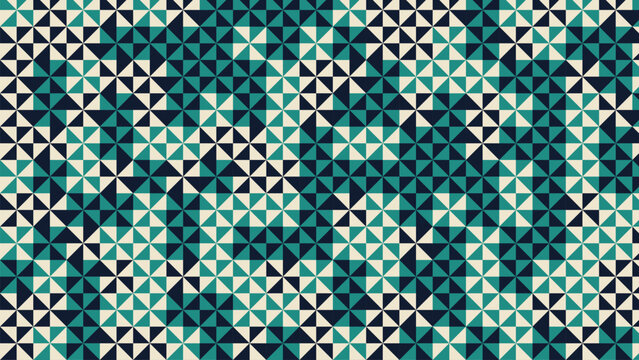 Teal pinwheel half square triangle quilt block geometric pattern backdrop