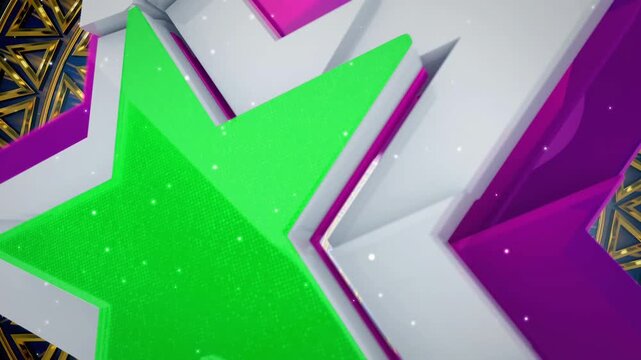 Award Ceremony Star Green Screen Template Presentation Slideshow Asset with multiple green screen animation frames with outro animation