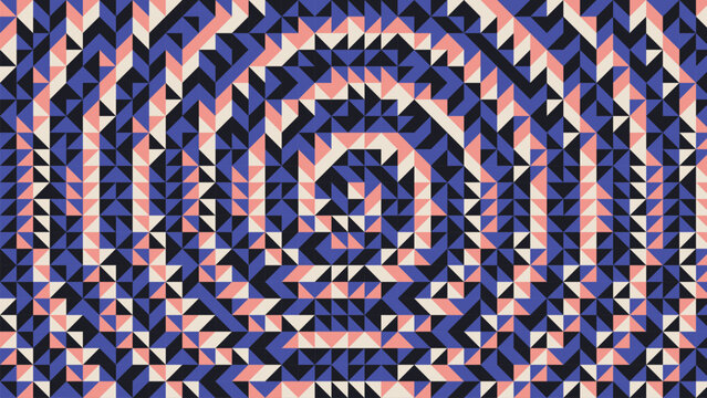 Indigo spiral swirl geometric triangle pattern vector graphic background