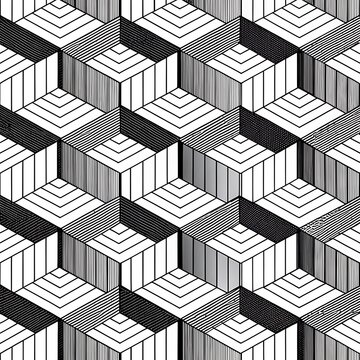 Optical illusion cube pattern with perspective effect