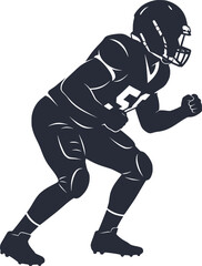 Fototapeta premium American football player in ready stance silhouette vector illustration