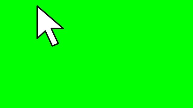 Computer mouse cursor arrow clicking on green screen background