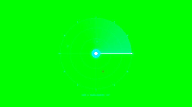 Digital Radar Interface Animation on Green Screen
