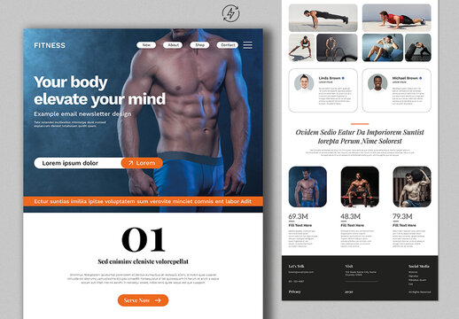 Modern Fitness Gym Landing Page Website Template
