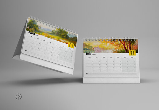 2027 Landscape Desk Calendar Template