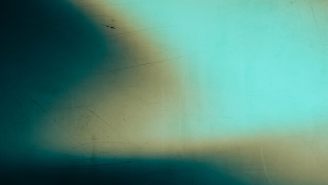 Abstract Glowing Light Form With Green Hues On Dark Textured Background