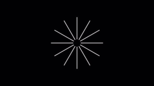 Simple white snowflake icon rotating and spinning in a loop on a Transparent  background for winter holiday motion graphics and christmas design element