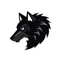 Obraz premium Black Wolf Head Vector Silhouette for Mascot Logo and Tattoo