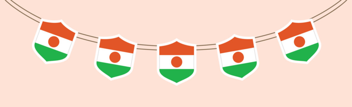 Niger Flag Pennant Garland Bunting Decoration Isolated minimalist
