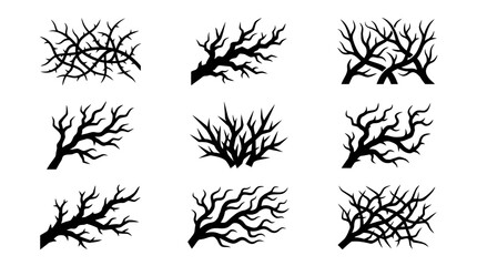 Obraz premium Collection of bare tree branches.
