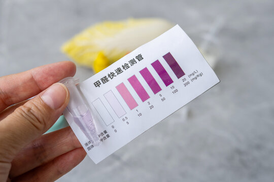 Background imagery for food formaldehyde testing