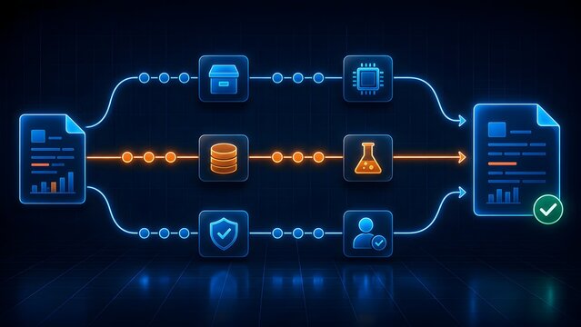 Automated file verification workflow with digital document passing through data analysis security and user approval network