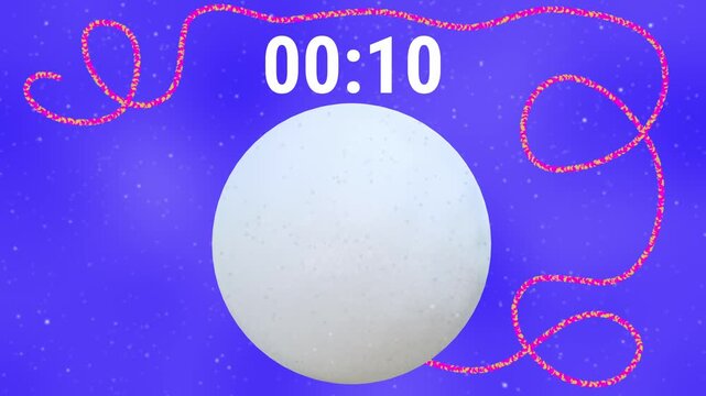 Winter Timer 15 to 0 with Snowman and Fuse Countdown 15 Seconds 