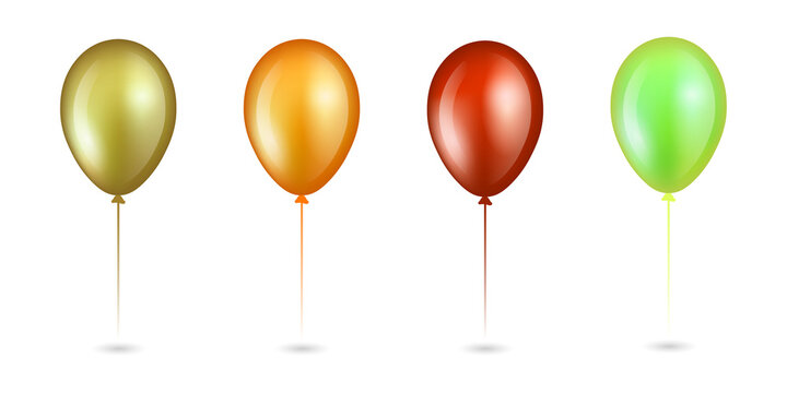 Vibrant colorful balloons on transparent background for party decoration