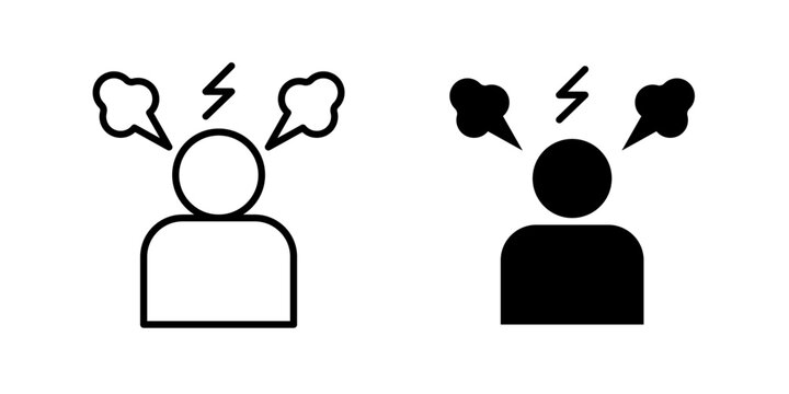 Irritated Human Icon represents frustration, annoyance, anger, stress, emotional discomfort, and negative reactions in personal or professional situations.