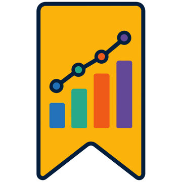 Upward Trending Data Chart Bookmark Flat Icon