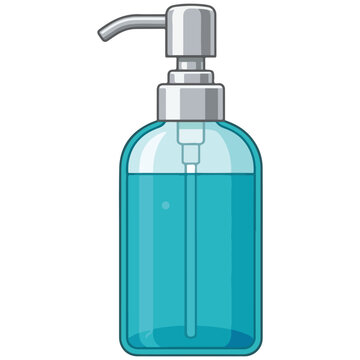 Turquoise Pump Dispenser Bottle Vector Illustration