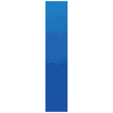 Vertical Blue Gradient Rectangle Pixel Cityscape Graphic