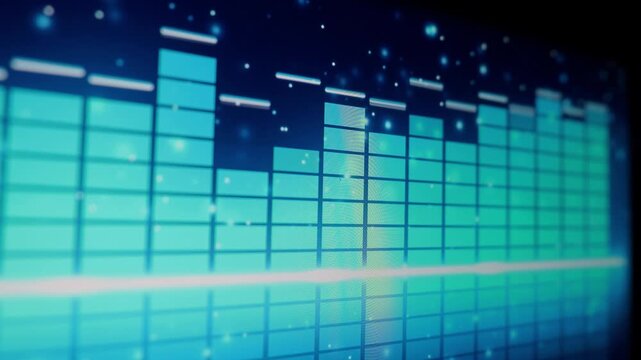 Sound Equalizer. Digital music or sound wave footage.
