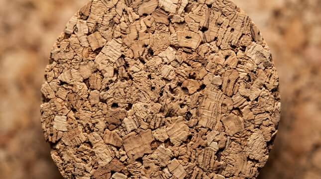Textura abstracta detallada de la superficie de un tablero de corcho natural