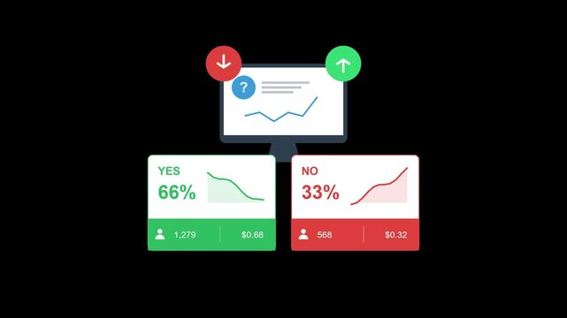 Animated Data Visualization of Poll Results with Up and Down Arrows