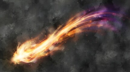 Fototapeta premium Fiery explosion of vibrant colors and light streaks against a dark and textured background abstract energy