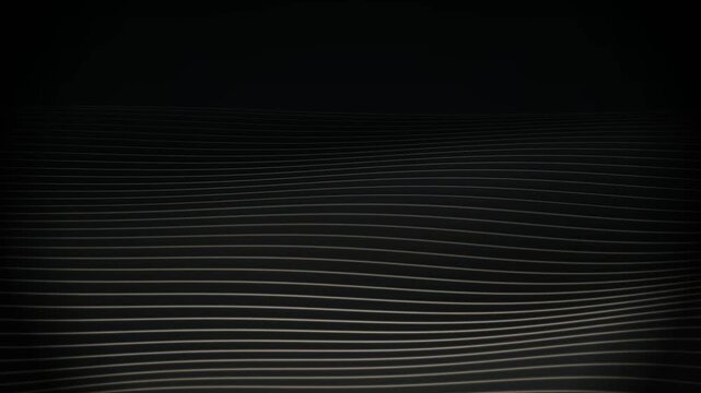 Glossy Dark Graphite Fluid Waves and Champagne Glow Seamless Loop
