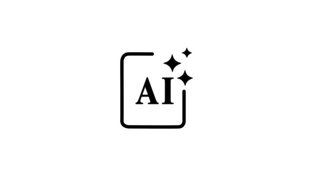 Clean and modern AI design icon animation isolated on white background