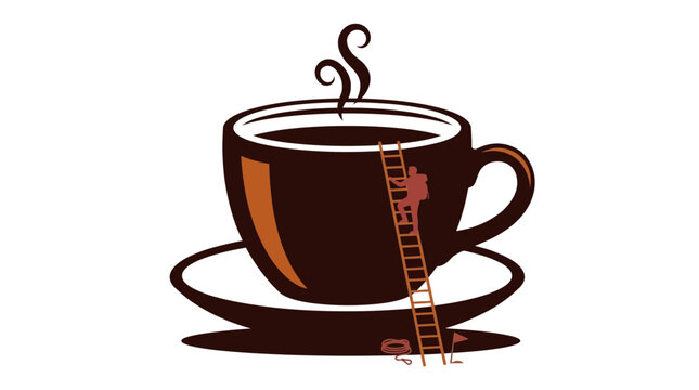 Climbing to the top for a refreshing cup of coffee