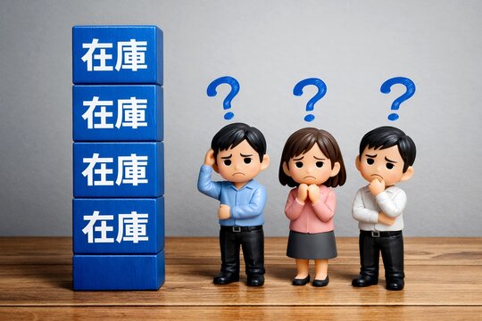 過剰な在庫に頭を抱える3人のビジネスパーソンの問題