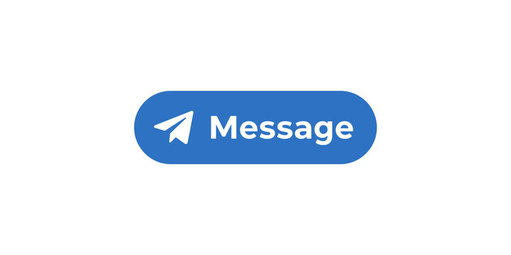 Message button icon with paper plane symbol for chat application user communication interface.
