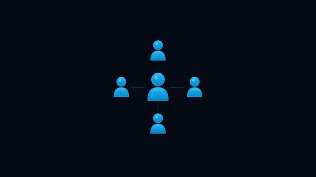 Group of people icon animation connecting in network. 4K Video