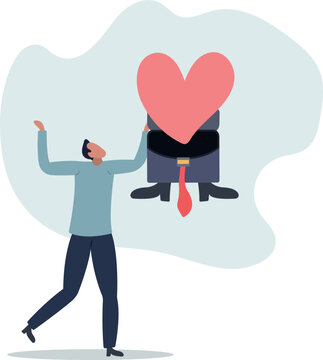 Work passion to motivate and inspire employee to achieve career success,person's life situation and his activities.flat design.
